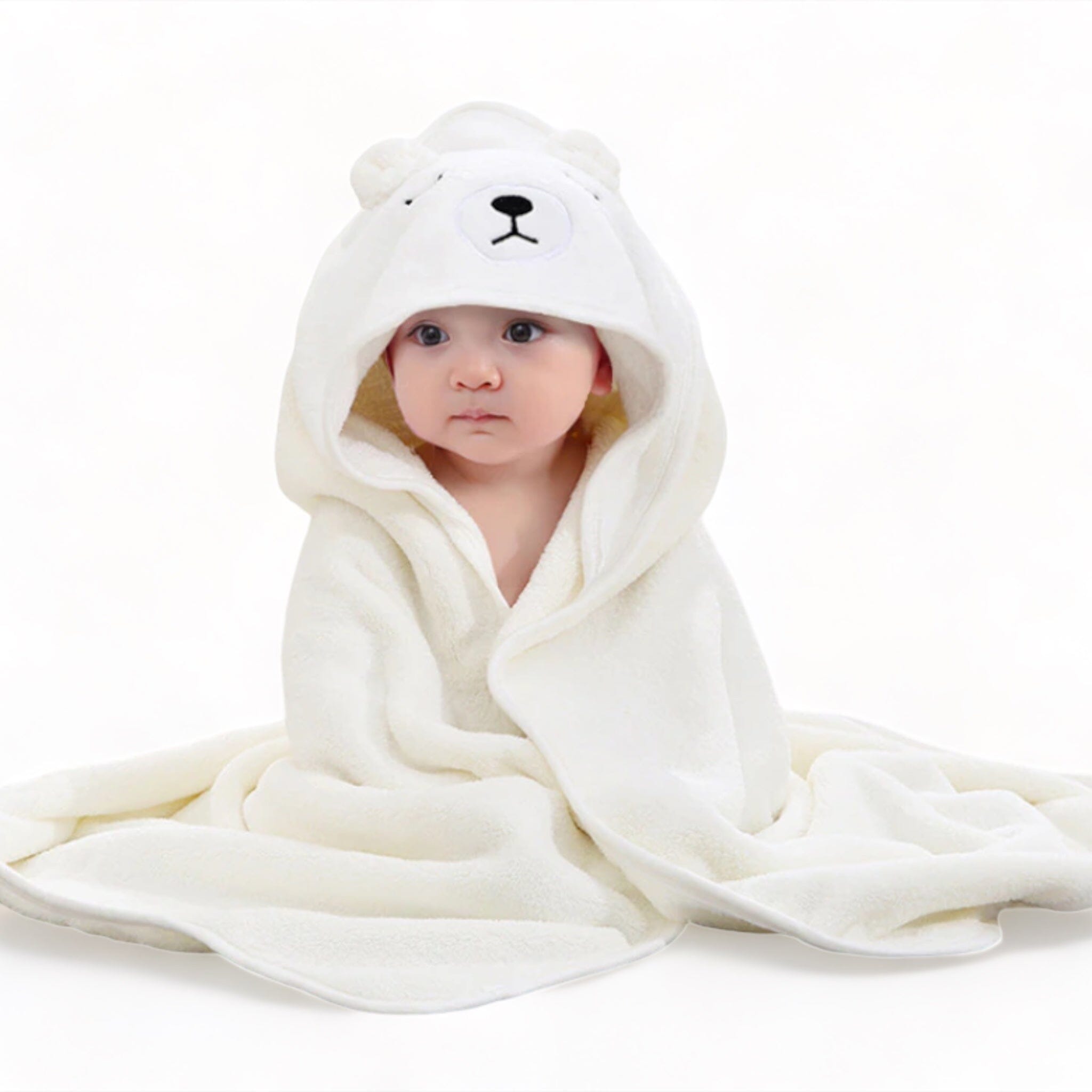 Cozy Cuddle Hooded Blanket Bed + Bath USAdrop White 