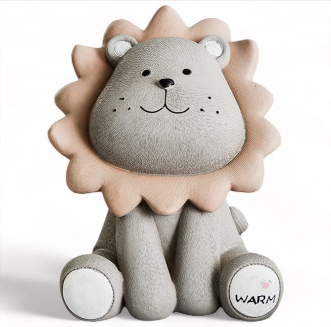 Cute Lion Piggy Bank Keepsakes USAdrop Grey 