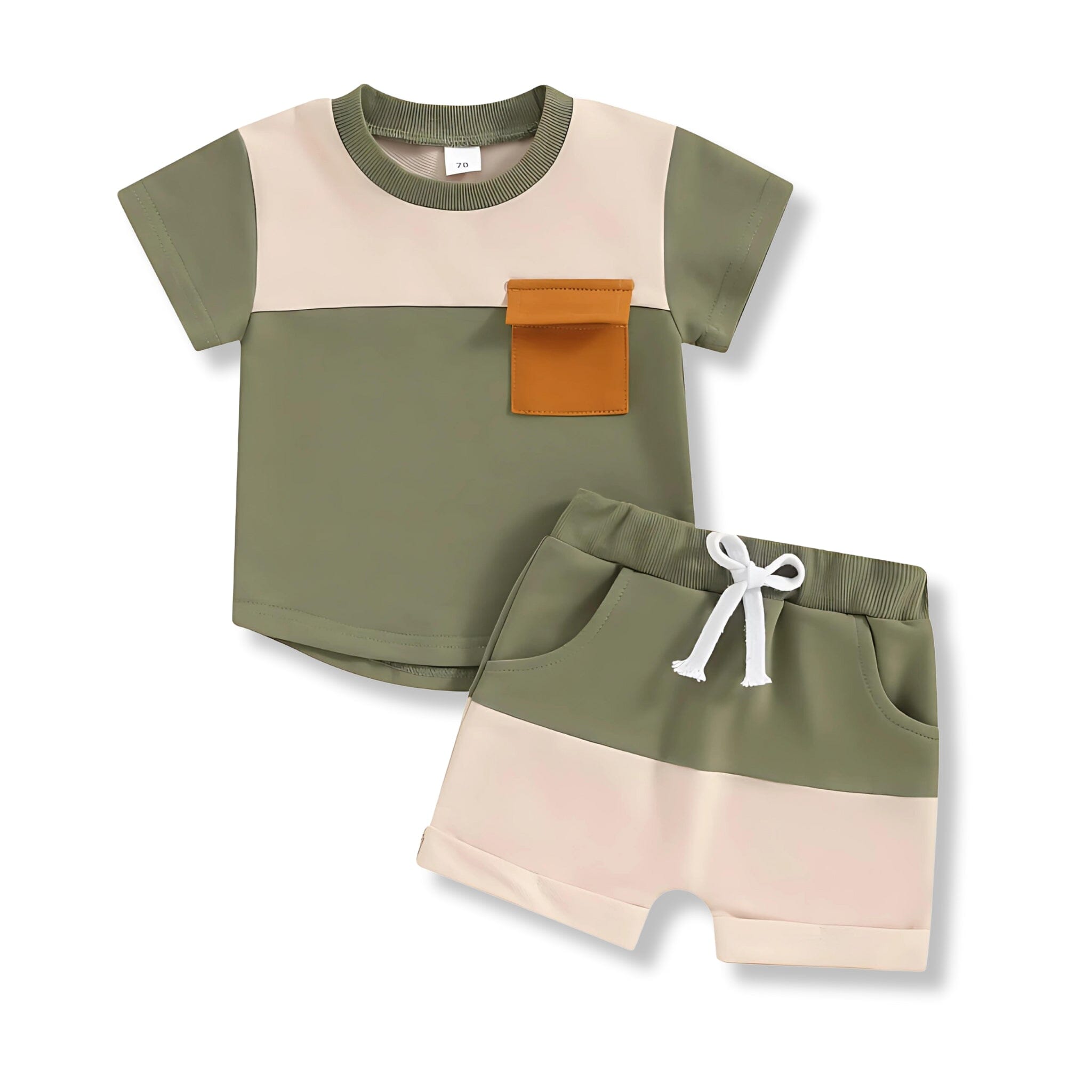 Color Pop Playtime Boys Clothing Baby Boujee Green + Beige 6M 