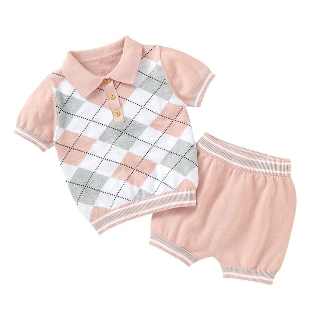 Little Golfer Set Newborn + Infant USAdrop Light Pink 12-18M 