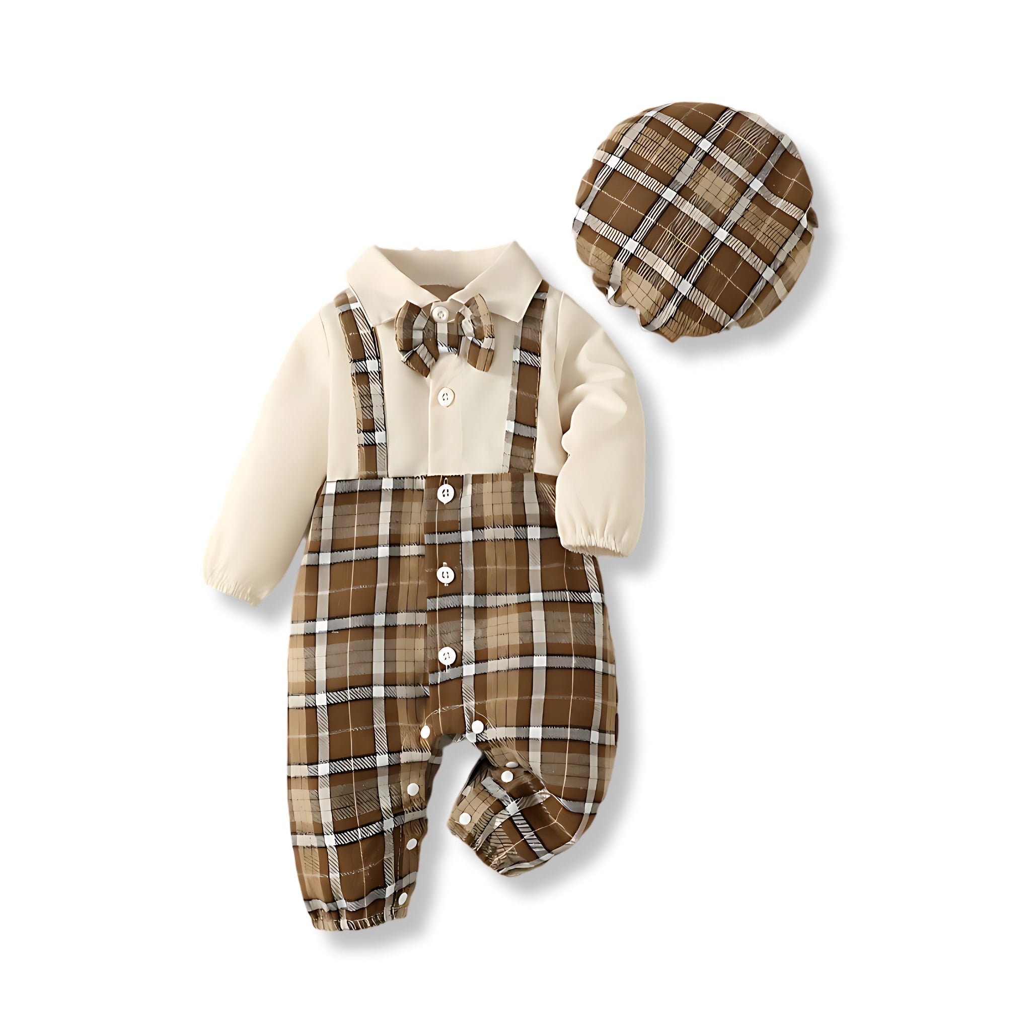 Little Detective Set Baby & Toddler Clothing Baby Boujee Beige + Plaid 0-3M 