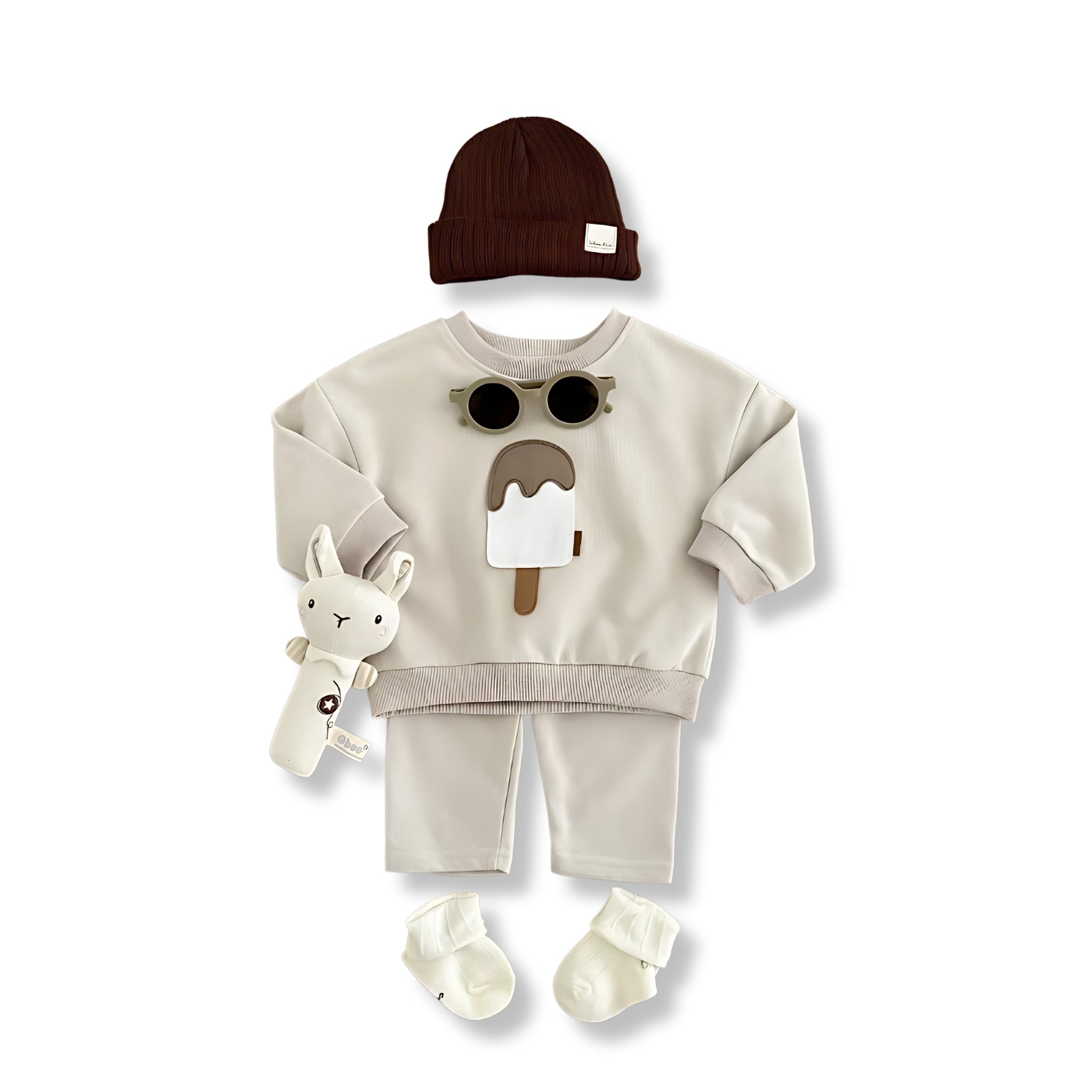 Ice Cream Dream Boys Clothing Baby Boujee Ivory 9-12M 