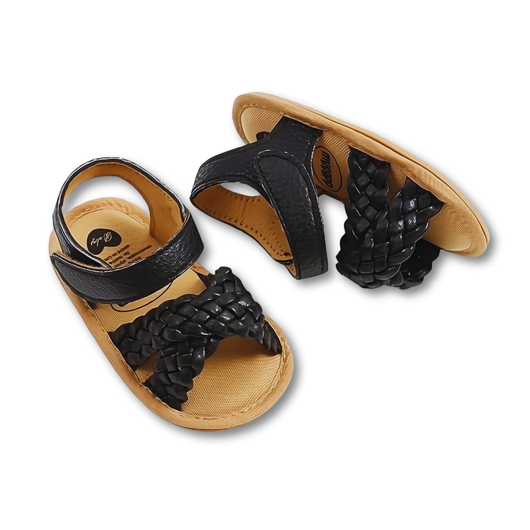 Braided Sandals baby shoes Baby Boujee Black 0-6M 