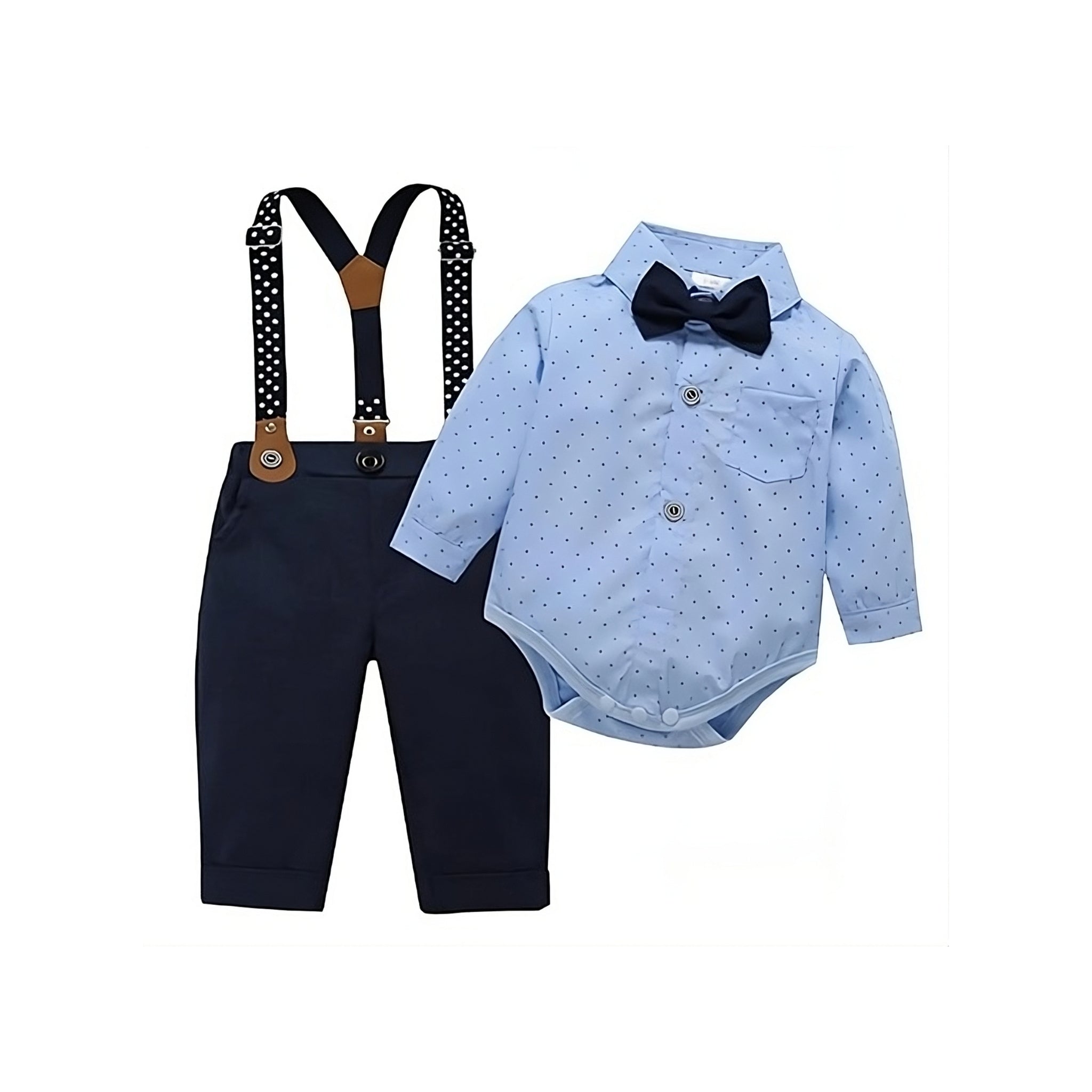 Dapper Dots Delight Boys Clothing Baby Boujee Light Blue 3-6M 