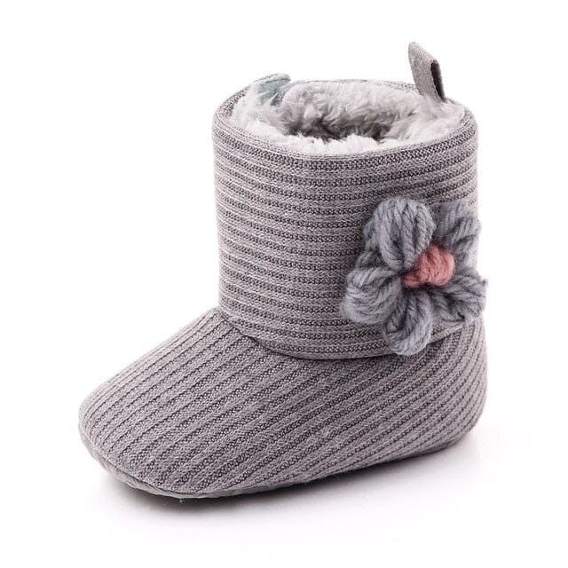 Little Fairy Feet USAdrop Grey Flowers 0-6 Months 