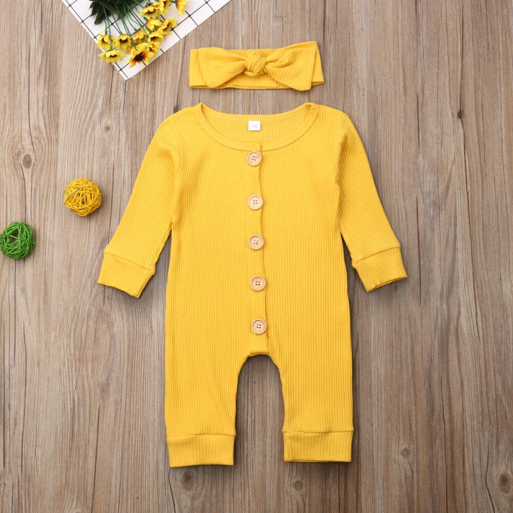 Glam Babe Jumpsuit Newborn + Infant USAdrop Yellow 3M 