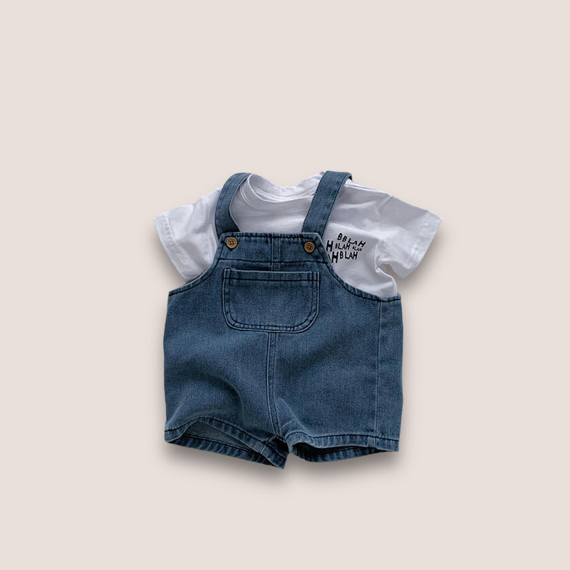 Cool Kids T-Shirt and Denim Overalls Newborn + Infant Baby Boujee 6-9M 