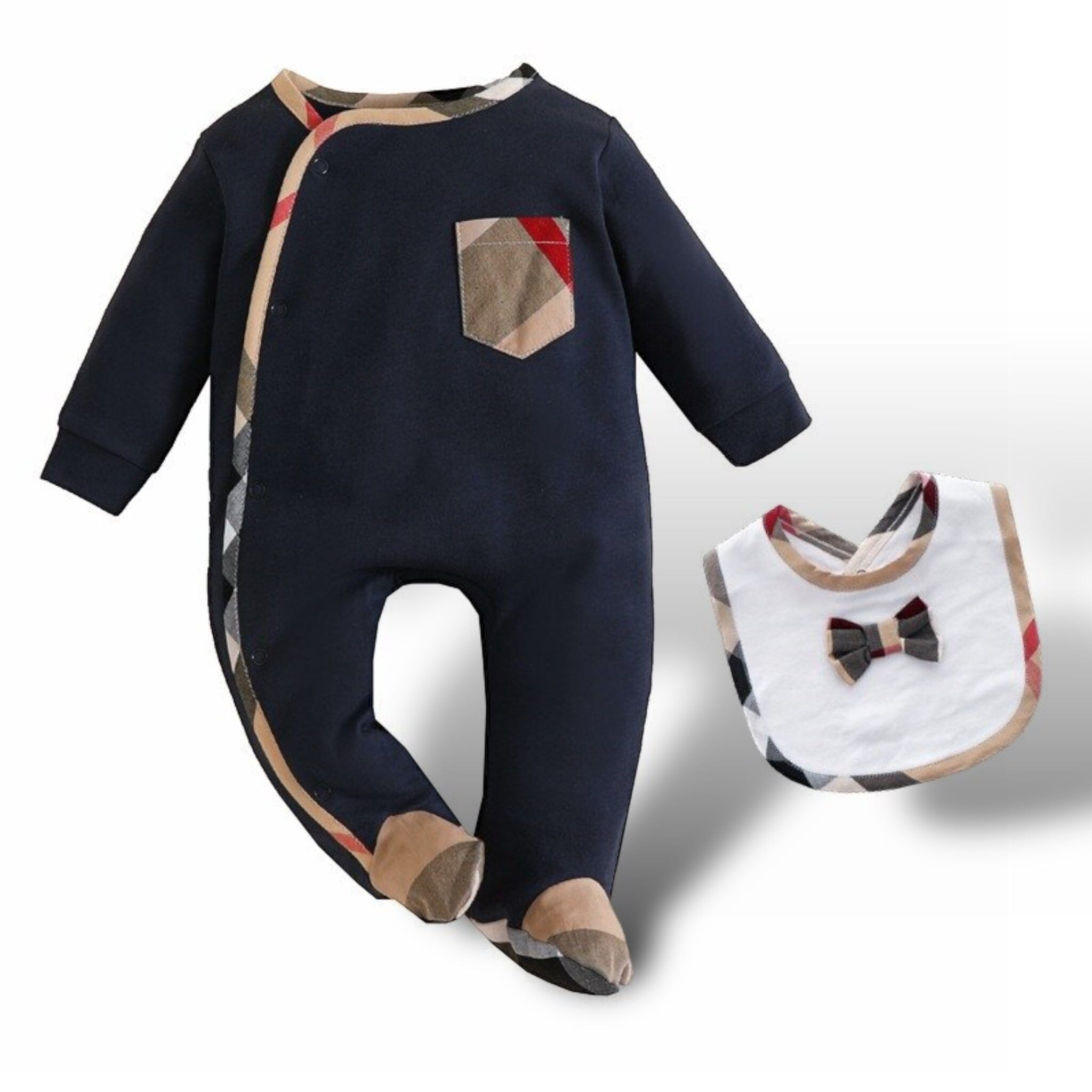 Luxe-Twin Jumpsuit Set Newborn + Infant Baby Boujee Navy 0-3M 