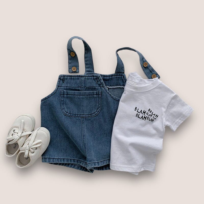 Cool Kids T-Shirt and Denim Overalls Newborn + Infant Baby Boujee 