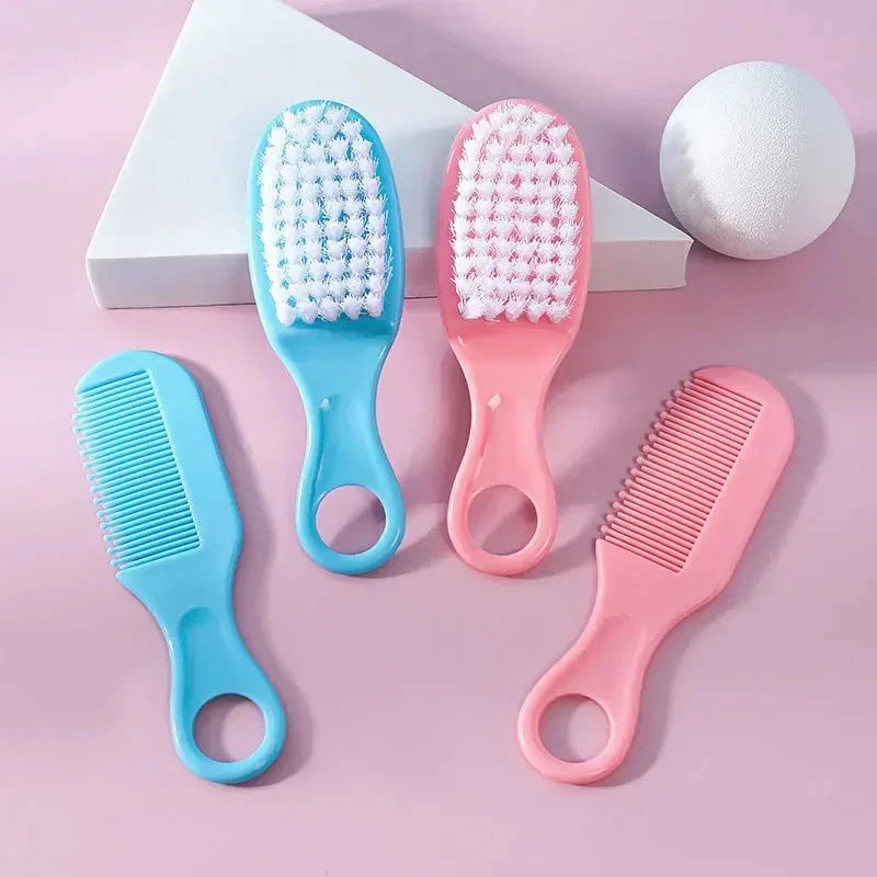 2Pcs/Set Baby Hairbrush Comb Portable Newborn Infant Toddlers Soft Hair Brush Head Massager Comb Set Baby Hair Care Supplies Baby Boujee 