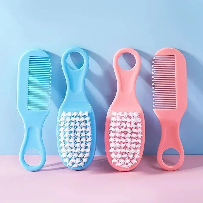 2Pcs/Set Baby Hairbrush Comb Portable Newborn Infant Toddlers Soft Hair Brush Head Massager Comb Set Baby Hair Care Supplies Baby Boujee 