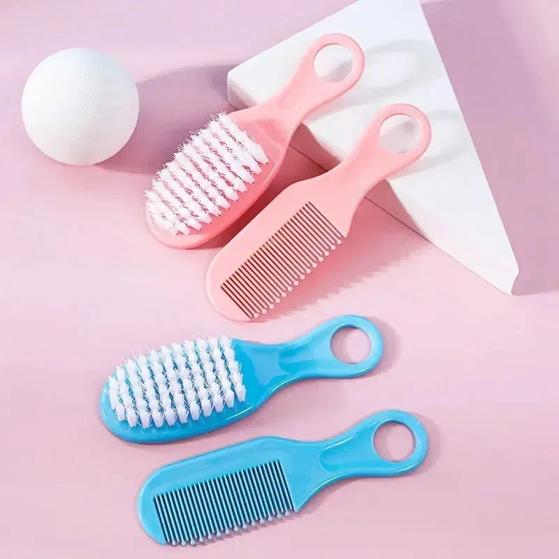 2Pcs/Set Baby Hairbrush Comb Portable Newborn Infant Toddlers Soft Hair Brush Head Massager Comb Set Baby Hair Care Supplies Baby Boujee 