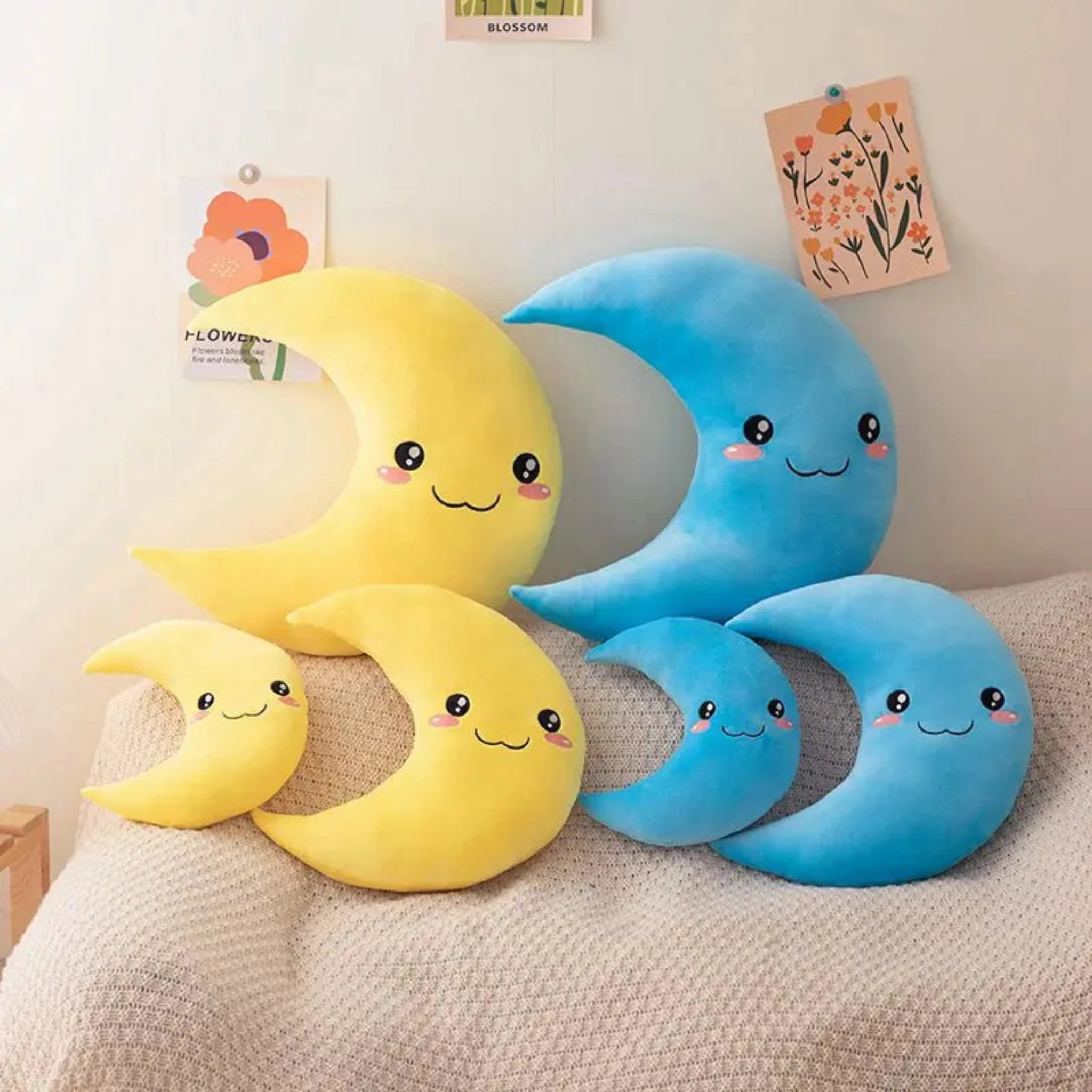 Smiley Moon Pillow