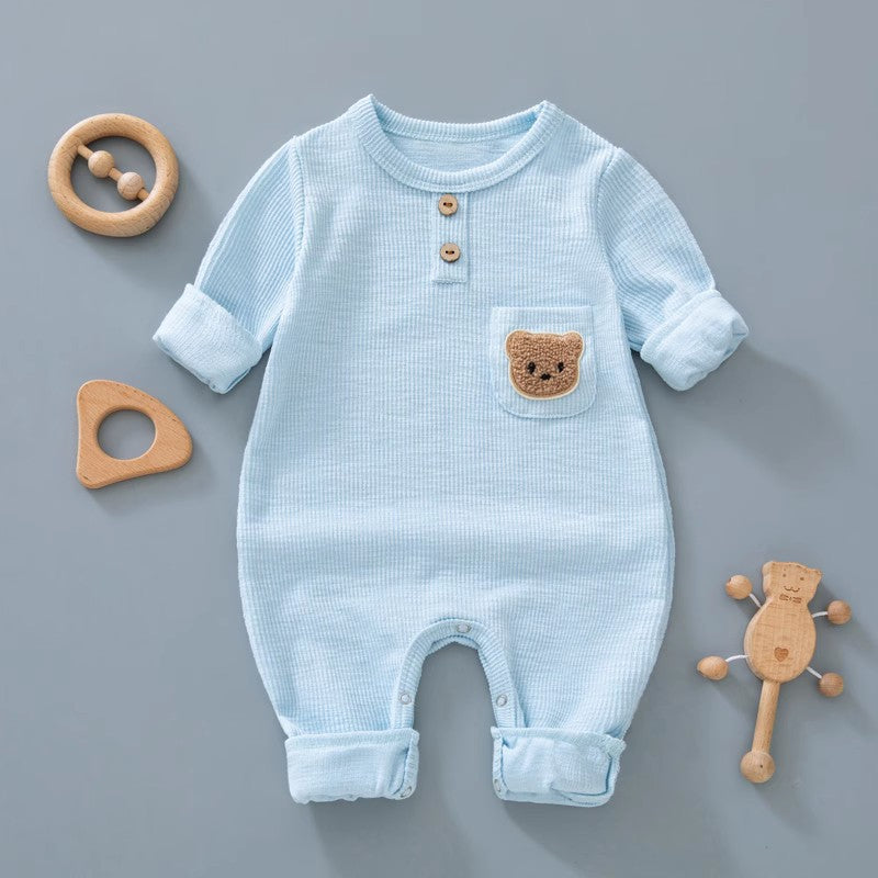 Snuggle Sleeve Romper Unisex Clothing Baby Boujee Blue 0-3M 