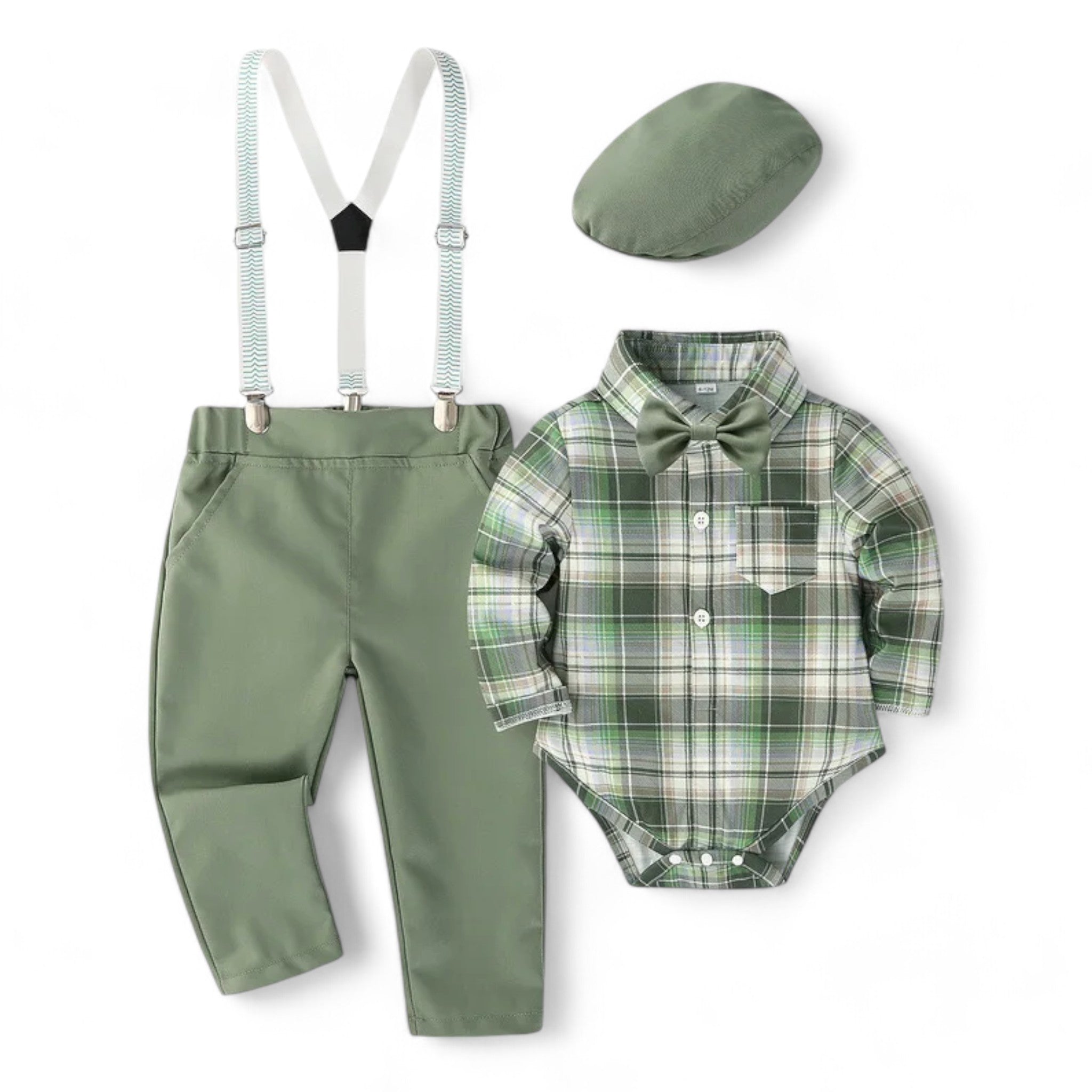 Olive Charm Trio Set Boys Clothing Baby Boujee Olive 9-12M 