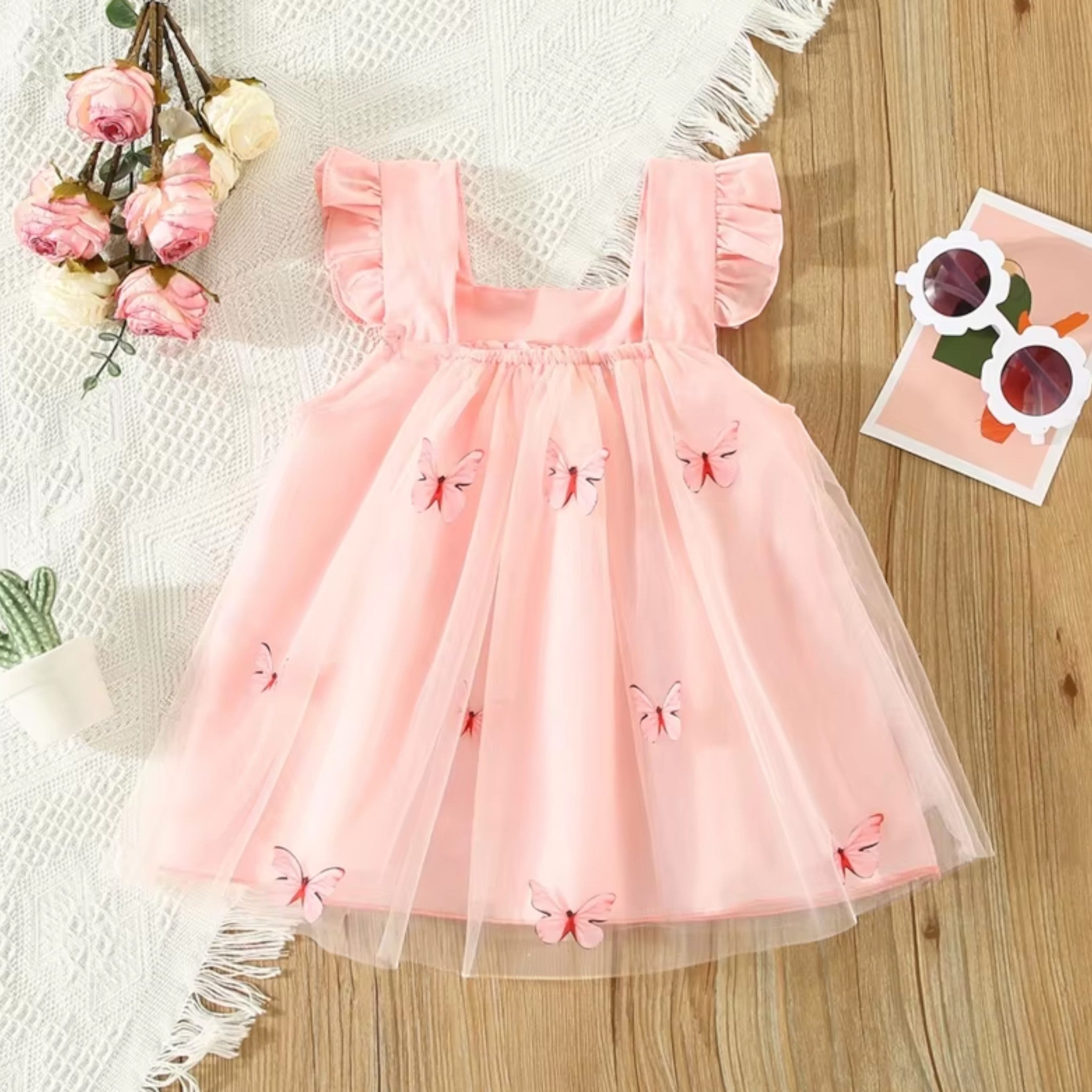 Butterfly Dress Girls Clothing Baby Boujee Pink 9-12M 