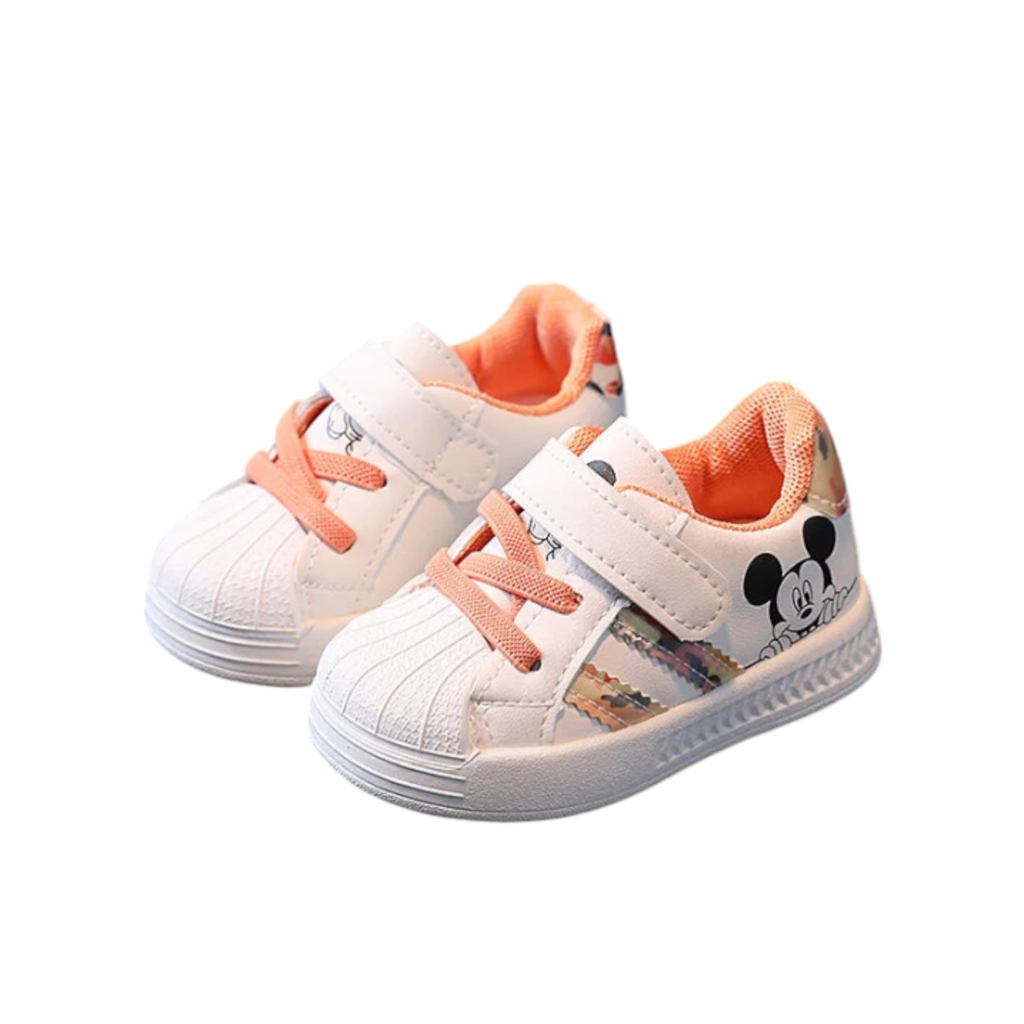 Mickey Adventure Sneakers Baby Boujee White + Orange 6-12M 