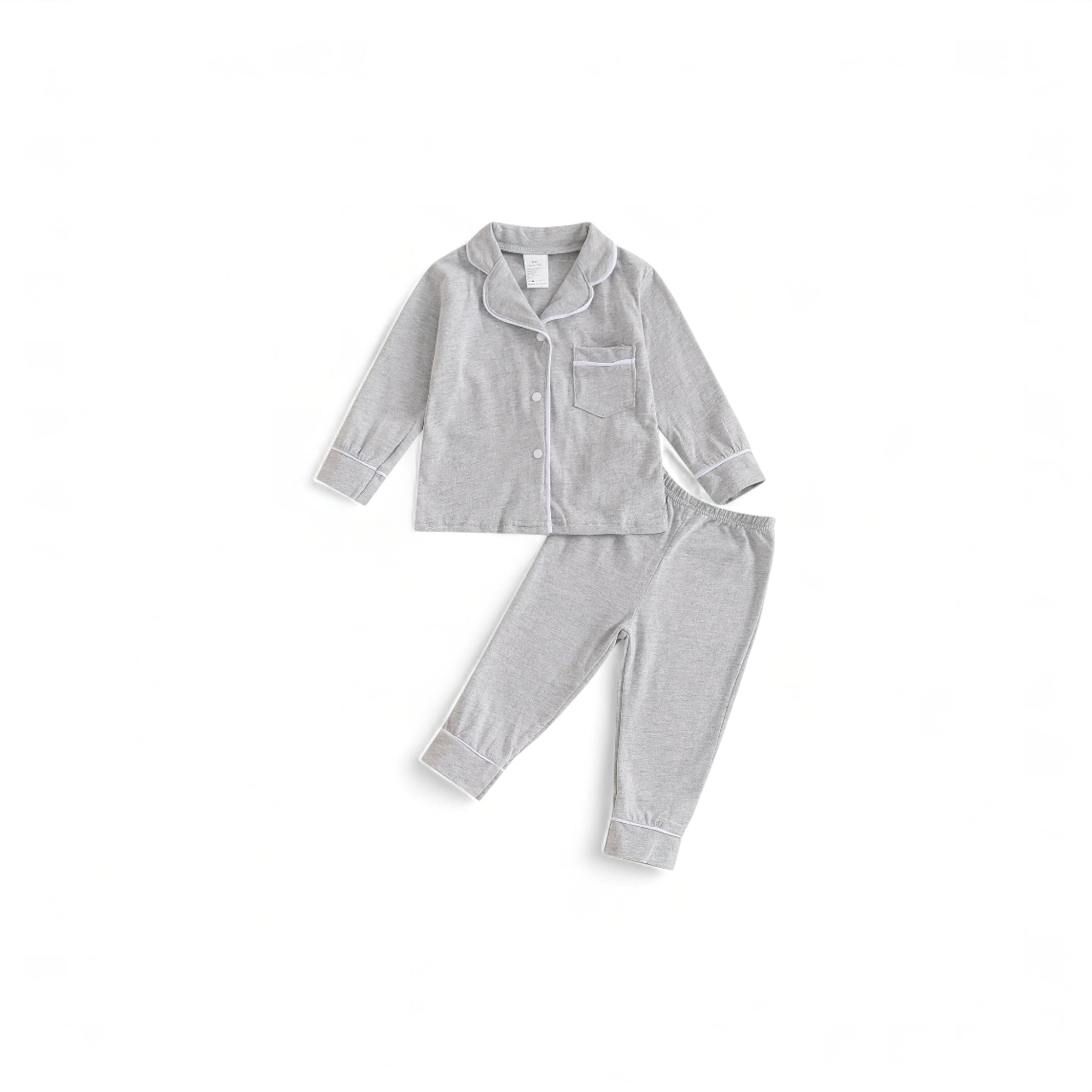 Comfy Button Pajamas Baby Boujee Grey 6-12M 