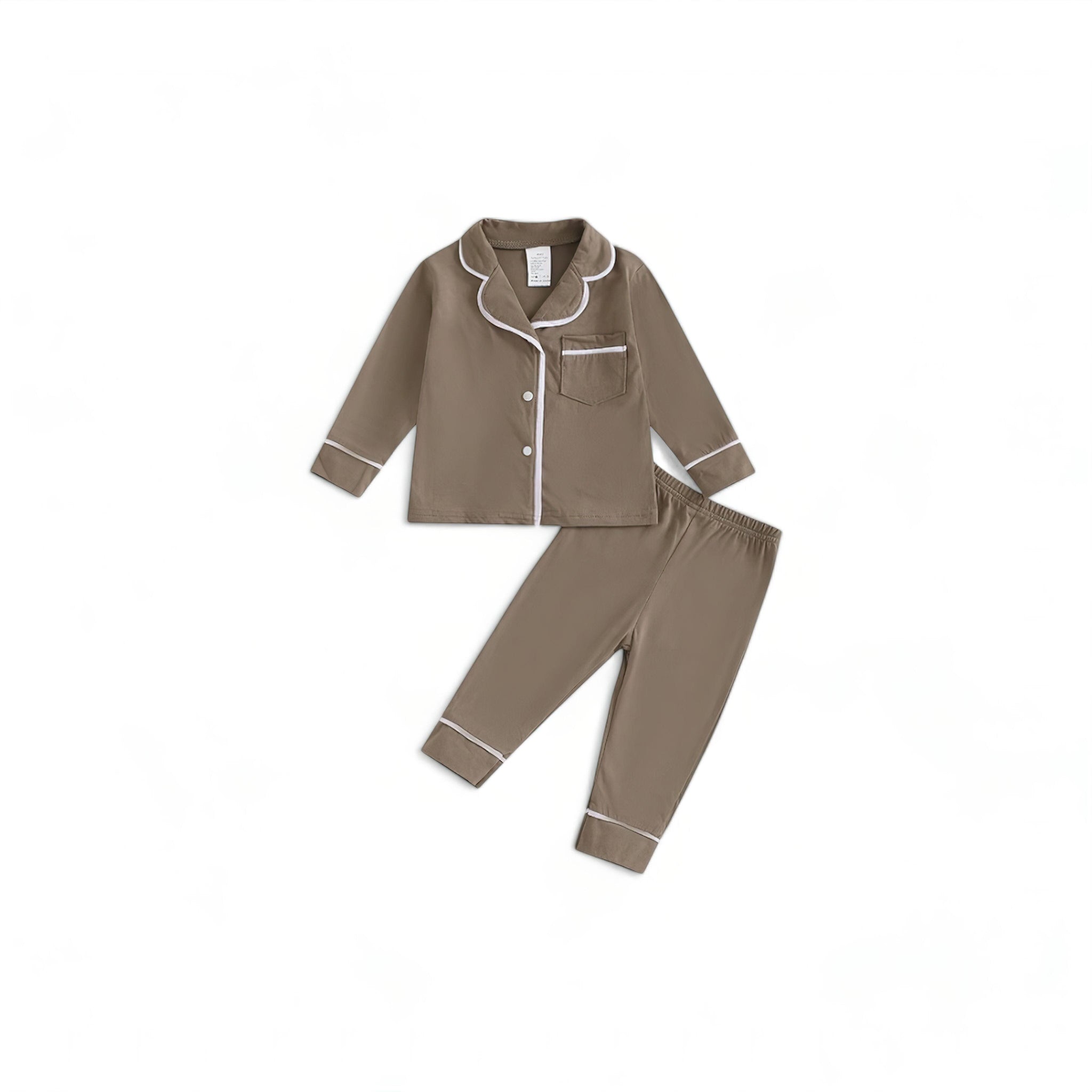 Comfy Button Pajamas Baby Boujee Brown 6-12M 