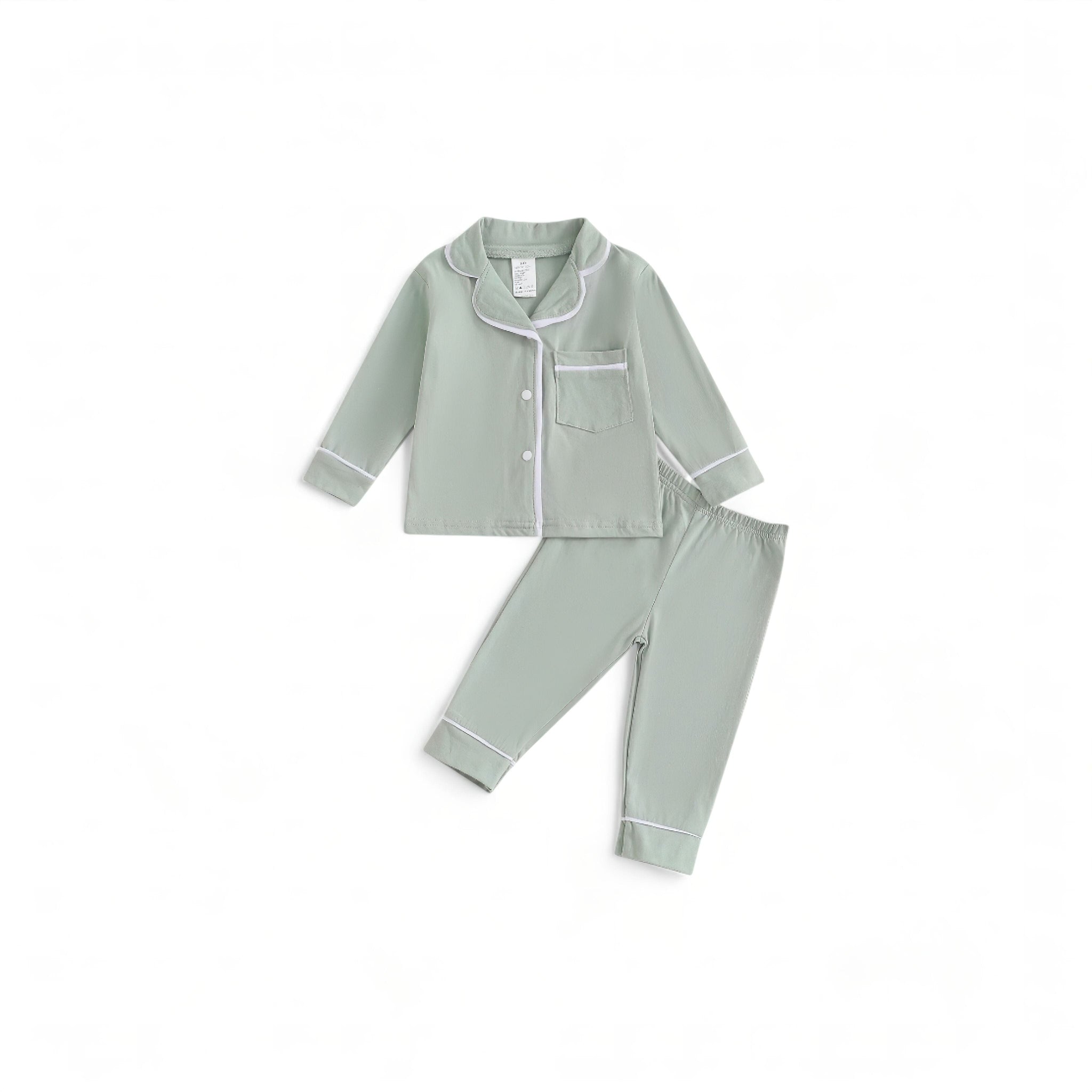 Comfy Button Pajamas Baby Boujee Green 6-12M 