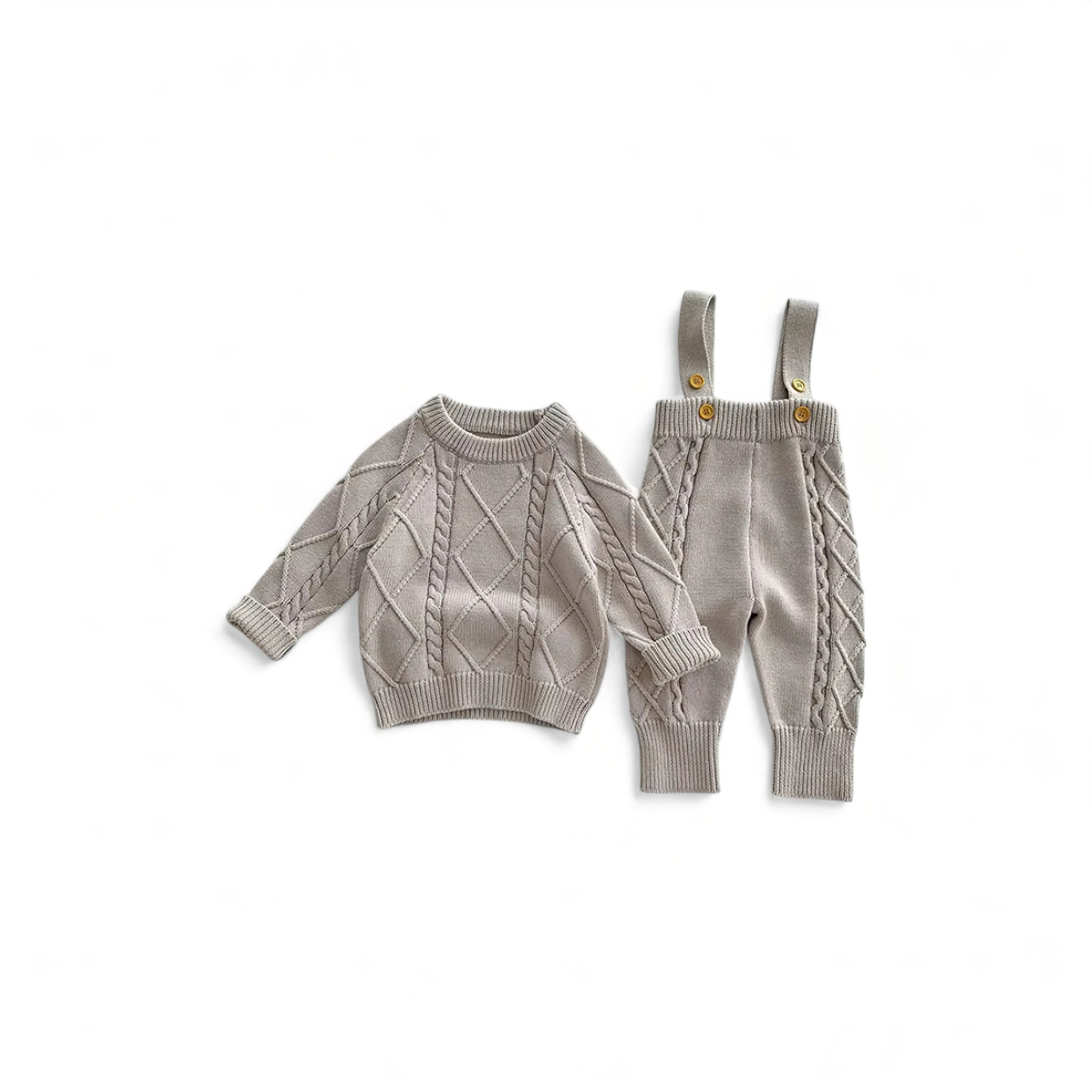 Lovely Knit Overalls Baby Boujee Grey 0-3M 