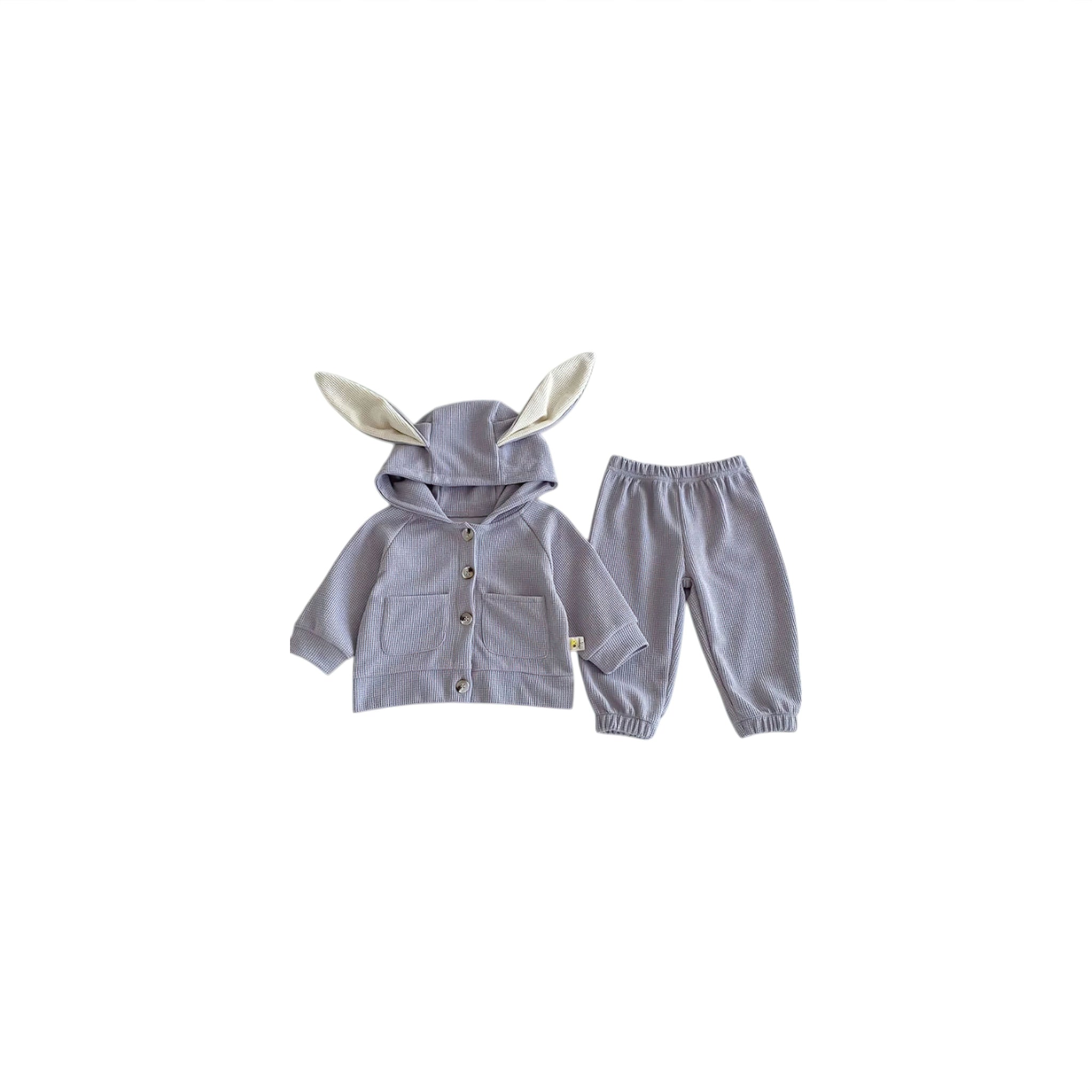 Waffle Bunny Hoodie Baby Boujee Blue 6-9M 