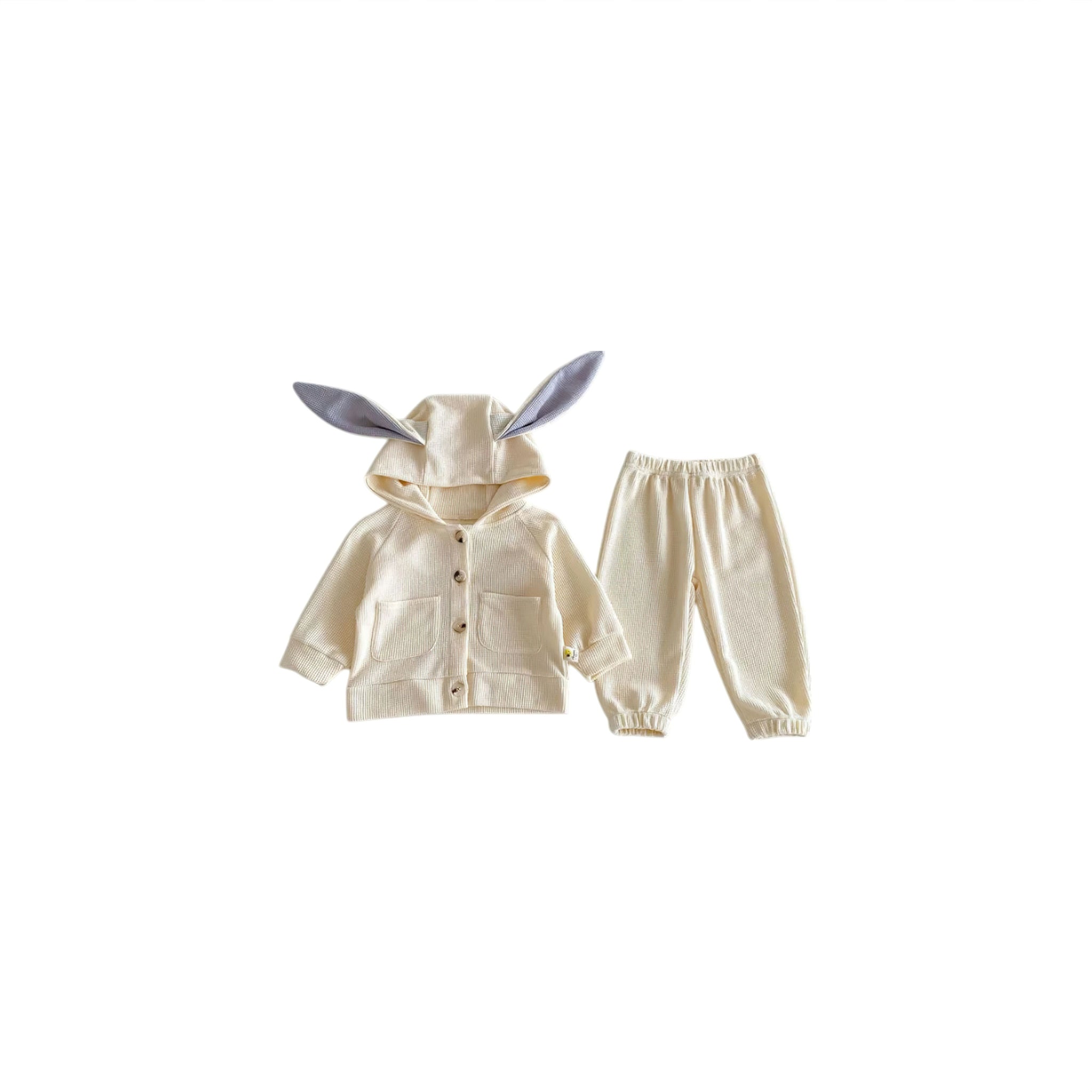 Waffle Bunny Hoodie Baby Boujee Beige 6-9M 