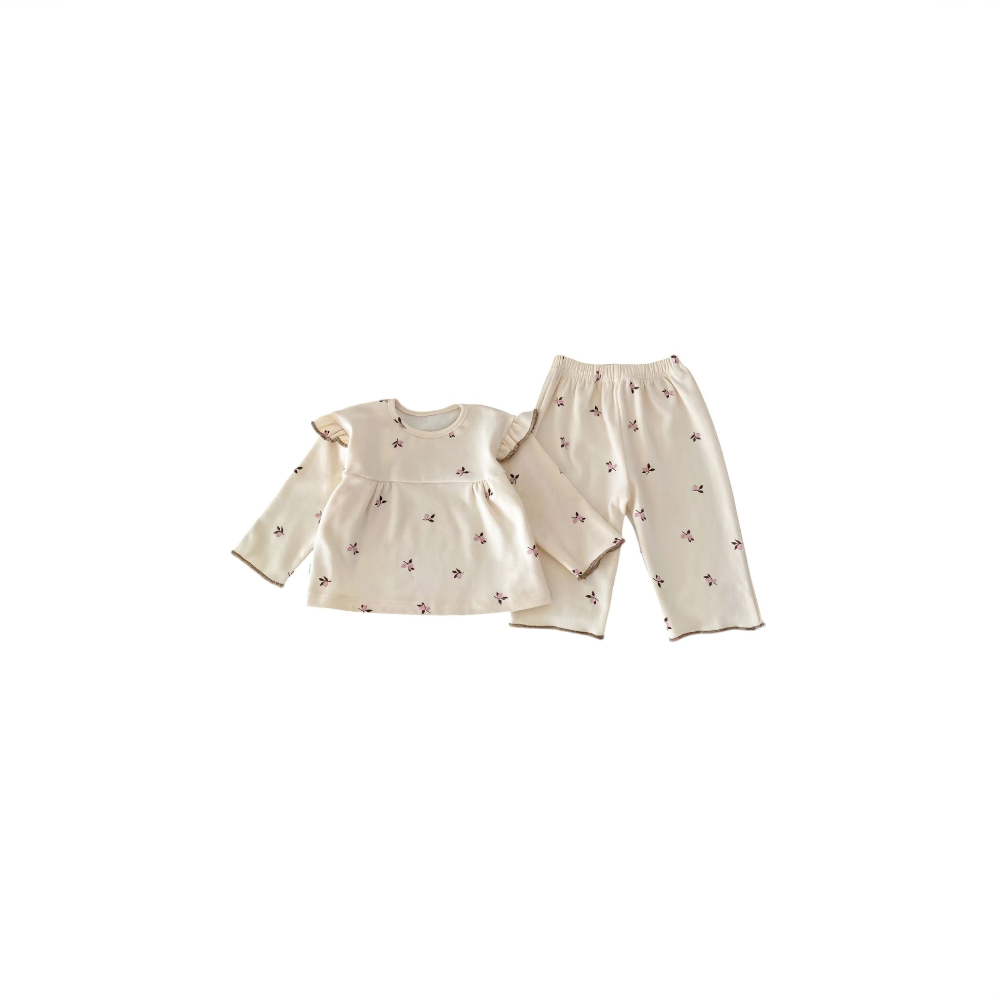 Cherry Snuggles Pajamas (JS) Baby Boujee Beige 0-3M 