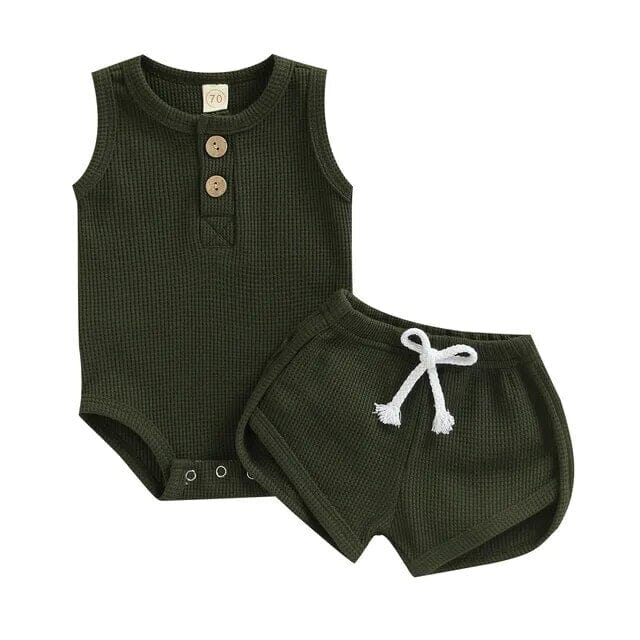 Newborn Baby Girl Summer Outfit Set Girls Clothing Baby Boujee Khaki Green 0-3M 