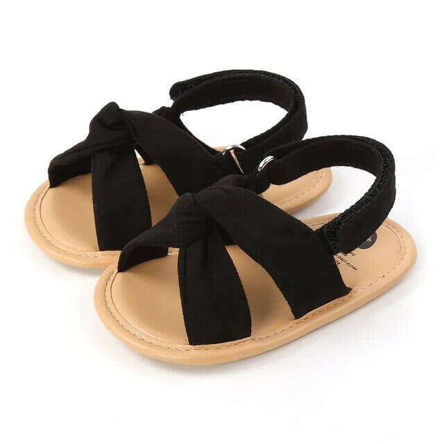 Tiny Toes Summer Sandals Shoes + Socks Baby Boujee Black 0-6M 