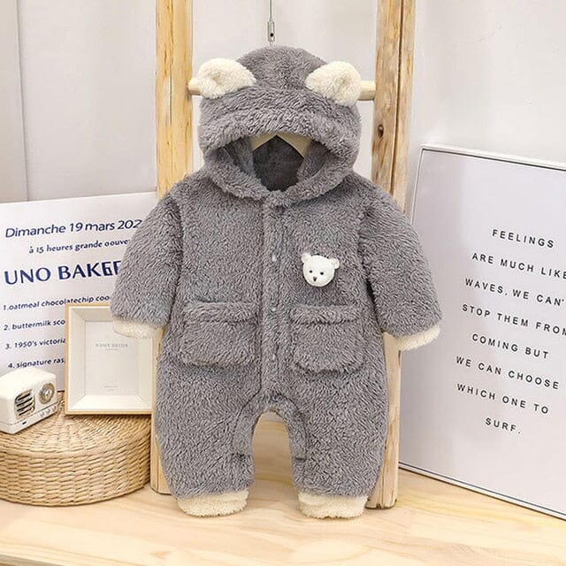 Cozy Cub Jumpsuit Newborn + Infant USAdrop Grey 0-3M 