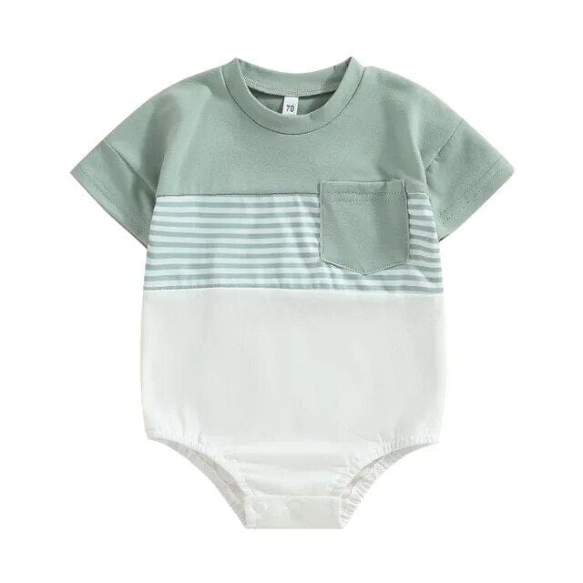 Newborn Infant Stripe Romper Newborn + Infant Baby Boujee Green 0-6M 