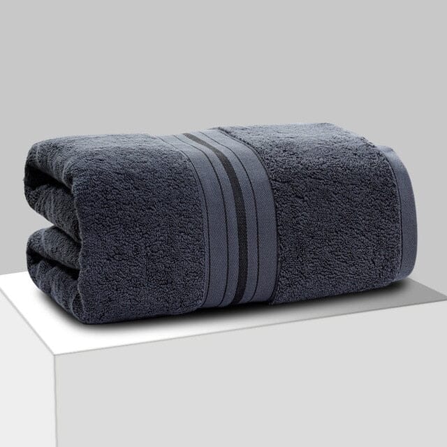 Egyptian Cotton Towels Bed + Bath USAdrop Charcoal Large - 55” x 27” (140 x 70cm) 