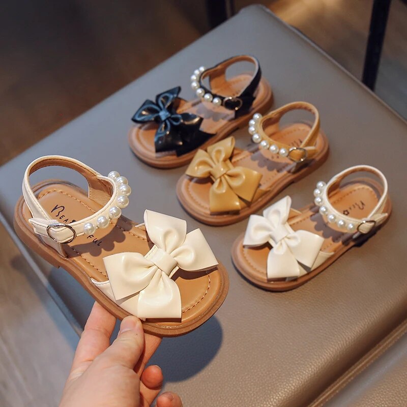 Pearl Bow Sweet Kids Sandals