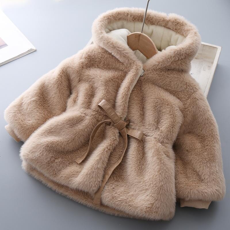 Luxury Faux-Fur Coat Girls Clothing USAdrop Tan 12M 