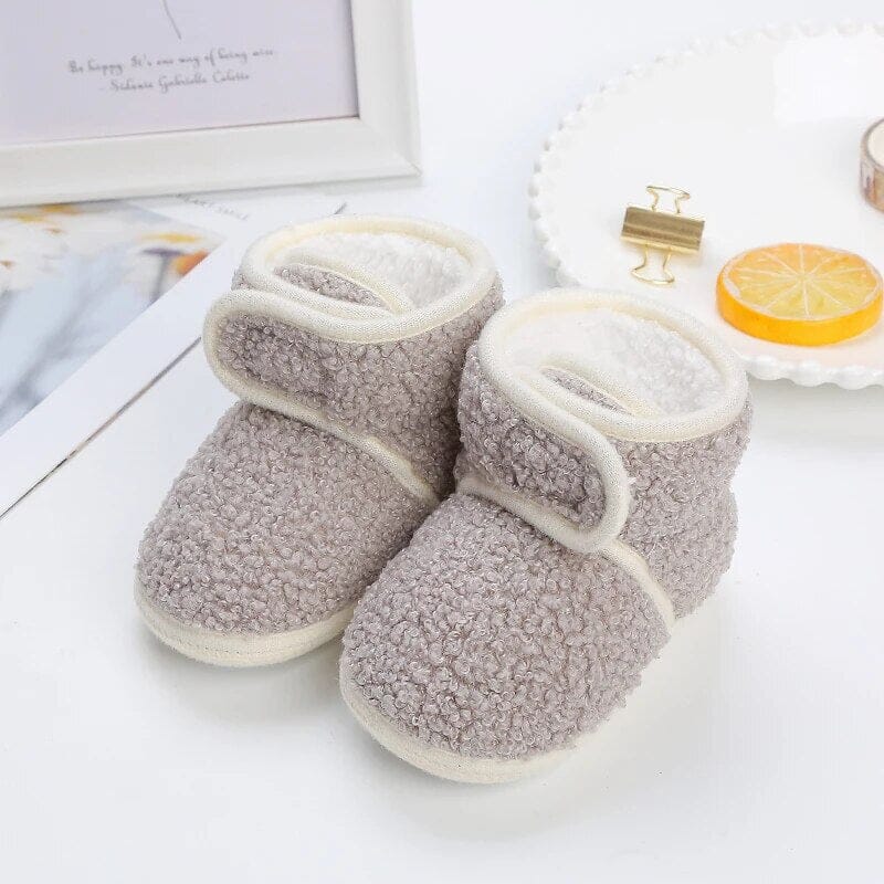 Girls Princess Winter Boots Shoes + Socks Baby Boujee Grey 0-6M 