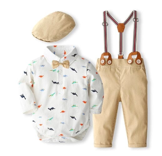 Prestige Gentleman Set Newborn + Infant USAdrop Khaki + White 0-3M 