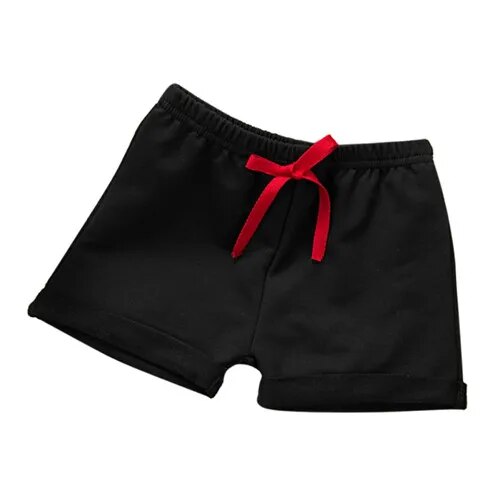 Summer Comfort Cotton Shorts Girls Clothing Baby Boujee Black 9M 