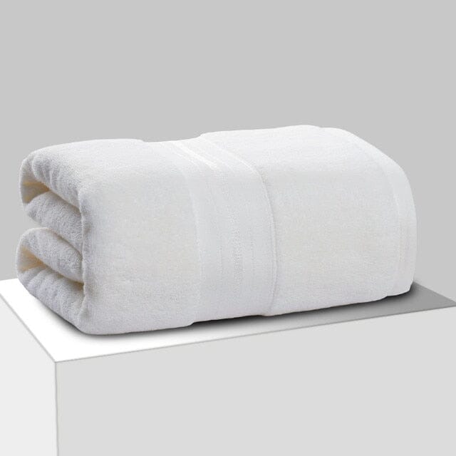 Egyptian Cotton Towels Bed + Bath USAdrop White Large - 55” x 27” (140 x 70cm) 