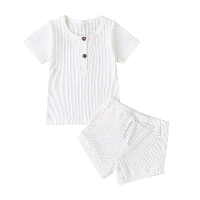 Buttoned Bliss Babywear Set Unisex Clothing Baby Boujee White 6-9M 