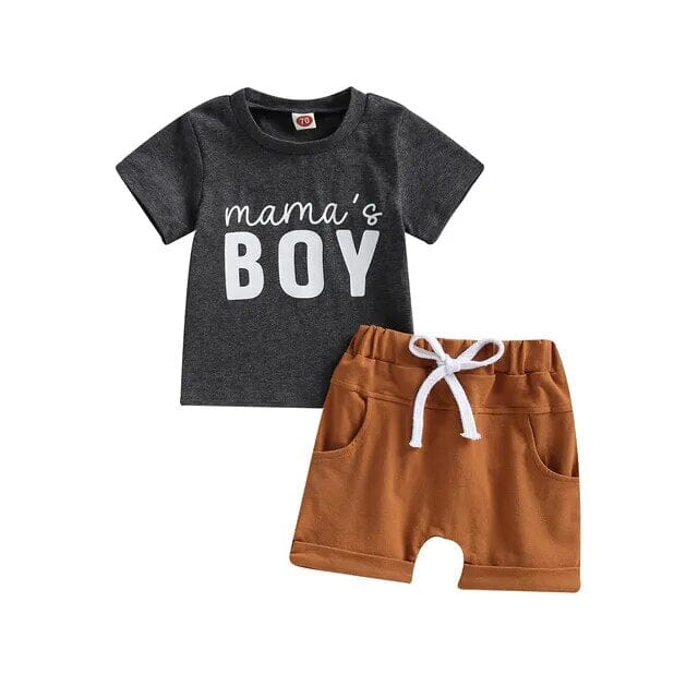 Cute Casual Outfit Boys Clothing Baby Boujee 0-6M Mamma's Boy (A) 