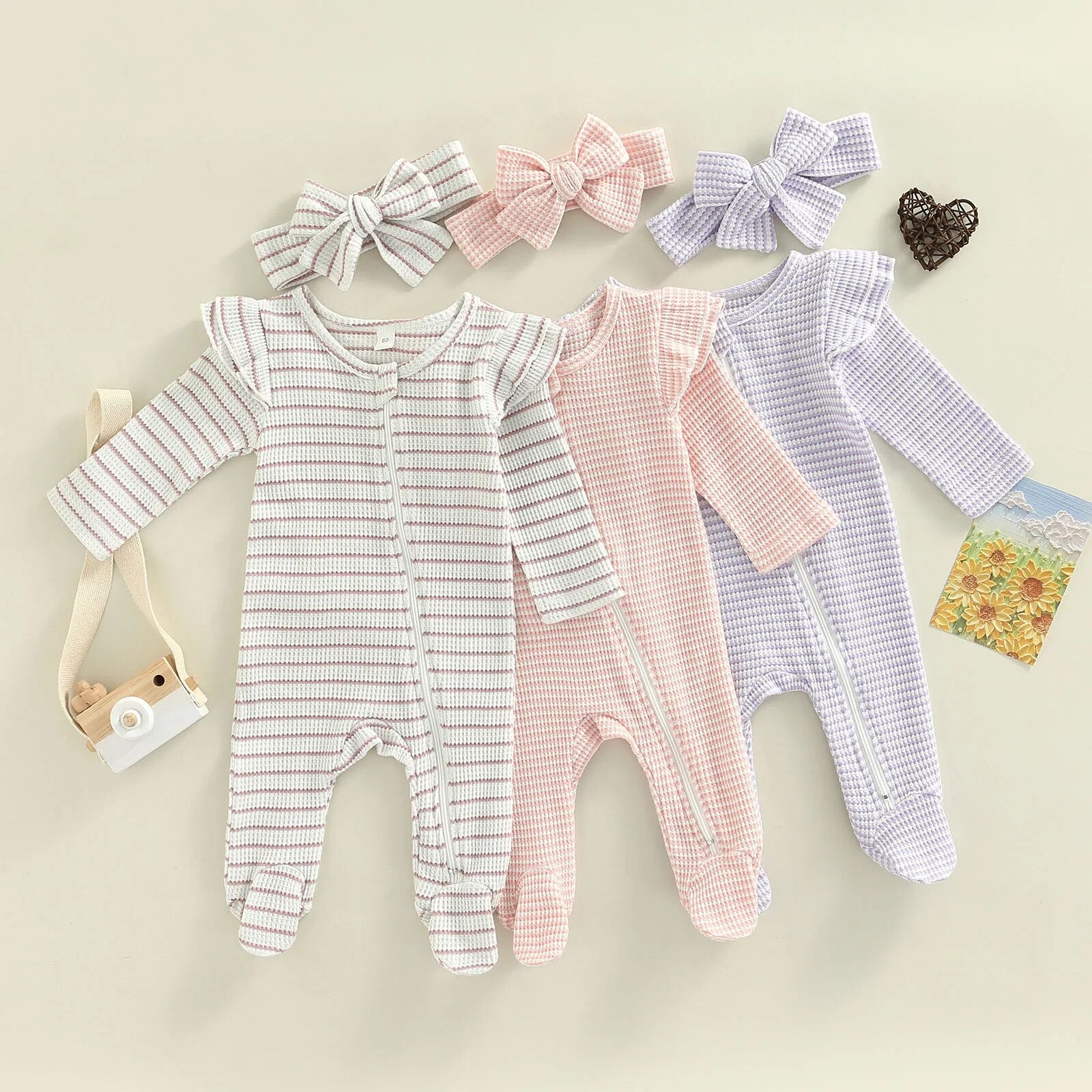 Newborn Girl's Long Sleeve Romper