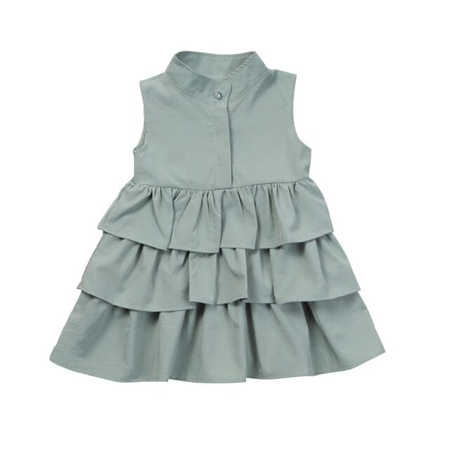 Crinkle Cut Dress Girls Clothing Baby Boujee Khaki Green 2T 