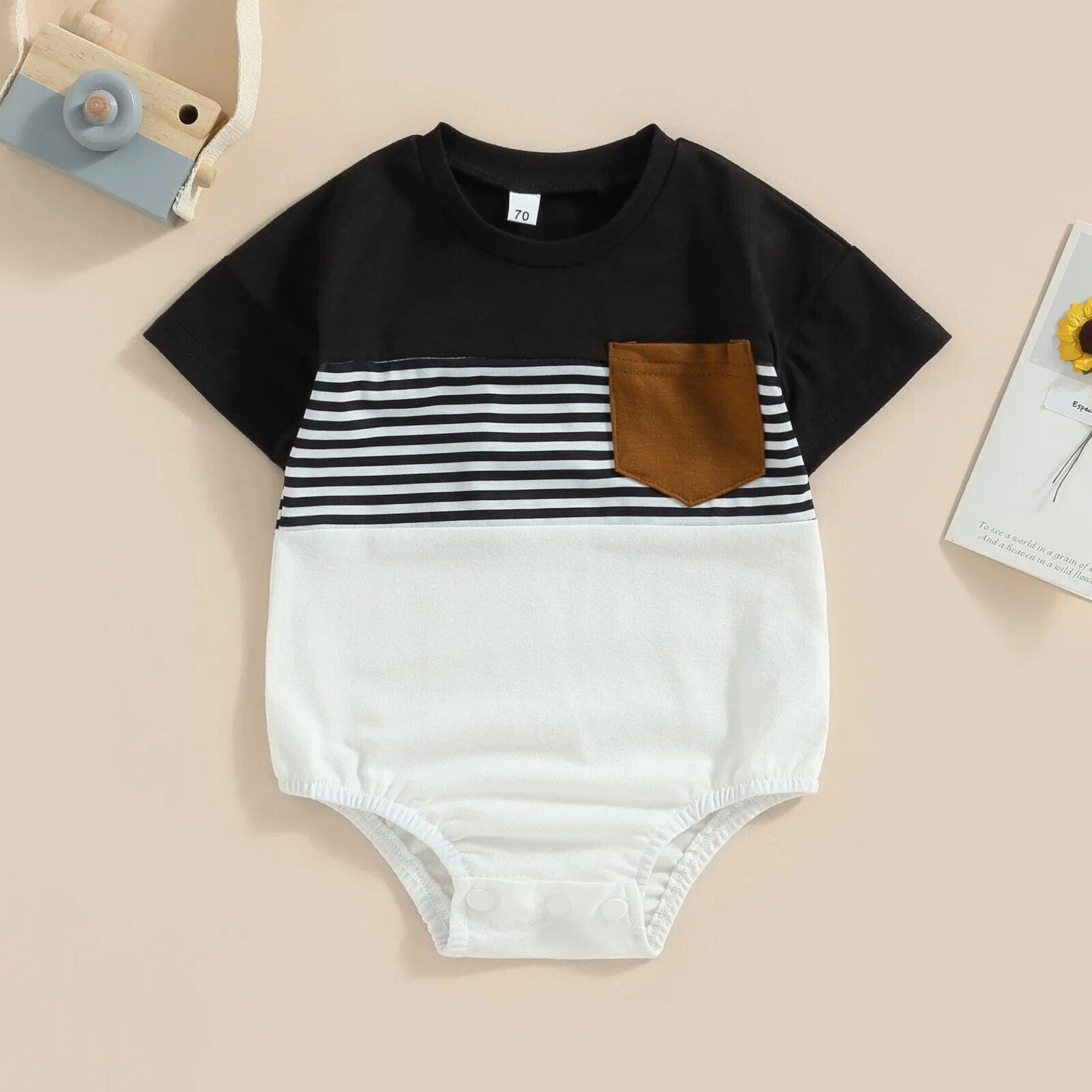 Newborn Infant Stripe Romper Newborn + Infant Baby Boujee 