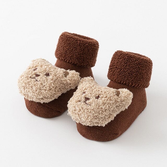 Baby Bear Shoe Sock Shoes + Socks USAdrop Chocolate 0-1Y 