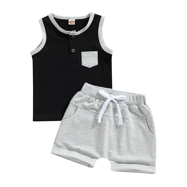 Casual Summer Set Boys Clothing Baby Boujee Grey 3-6M 