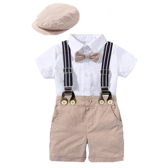 Stylish Suspenders Set Newborn + Infant Baby Boujee Khaki 3M 