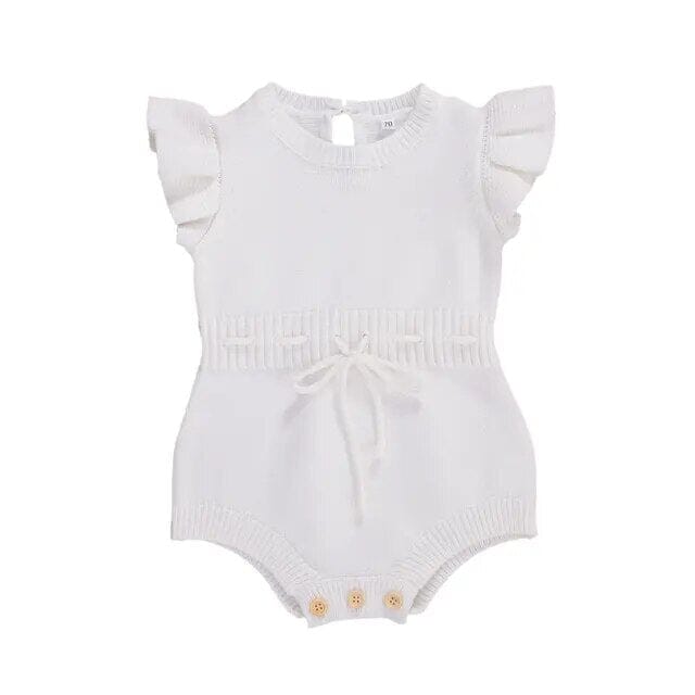 Autumn Whimsy Ruffle Romper Girls Clothing Baby Boujee White 0-6M 