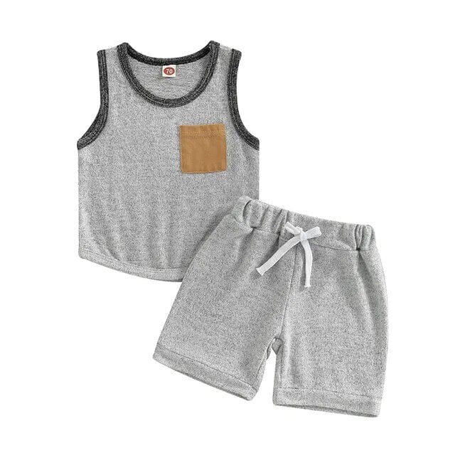 Toddler Boys Summer Outfit Boys Clothing Baby Boujee Grey 6M 