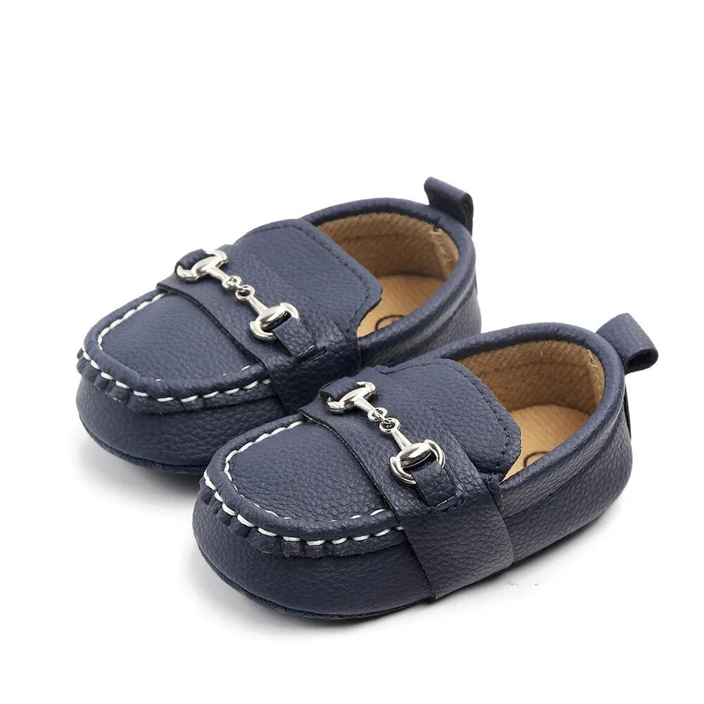 Baby's First Leather Walkers Shoes + Socks Baby Boujee Navy 6M 